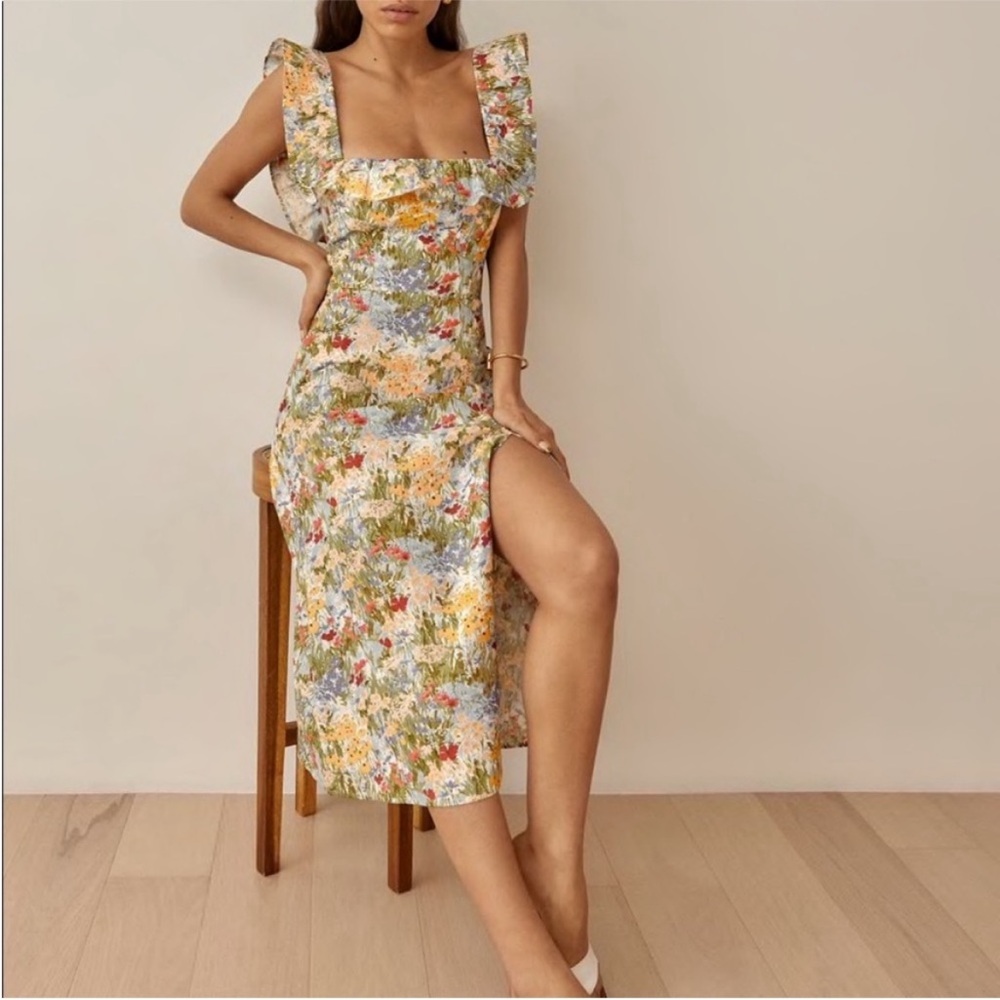 Reformation Amethyst Linen Dress